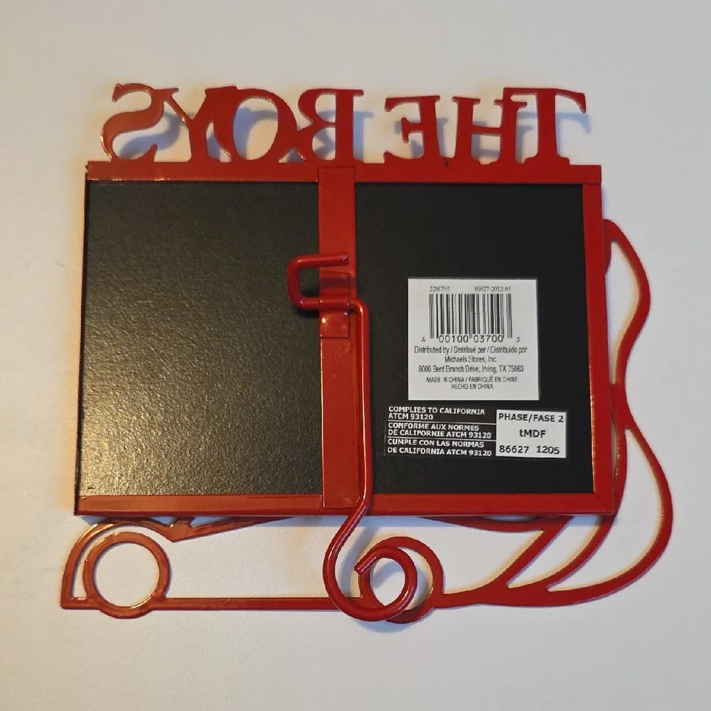 Red 'The Boys' Car Photo Frame - Metal - 4 By 6